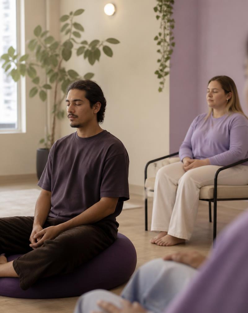 Sessione di meditazione guidata in gruppo al centro I Dodici Sensi